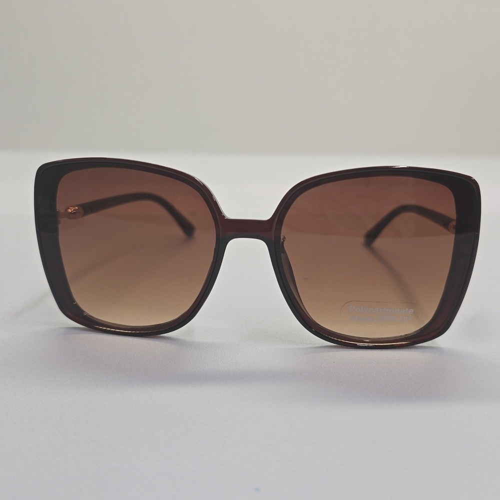 NEW Womens Oversized Square Sunglasses Brown Gradient UV Protection Retro Glam